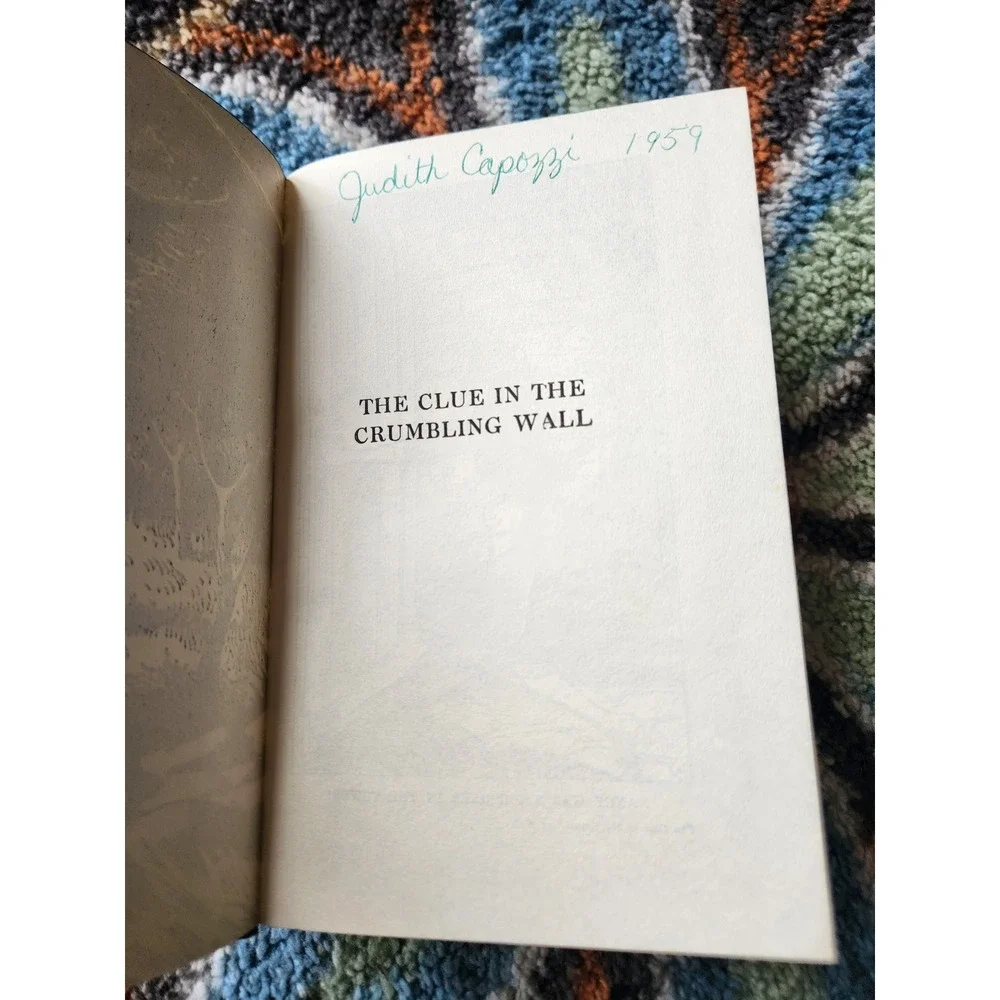 1959 Nancy Drew The Clue in the Crumbling Wall HC w/ Dust Jacket Blue‎ Tweed